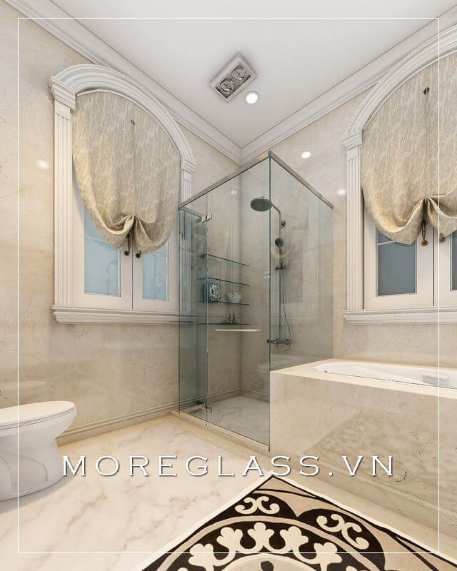 Mẫu vách kính phòng tắm đứng đẹp